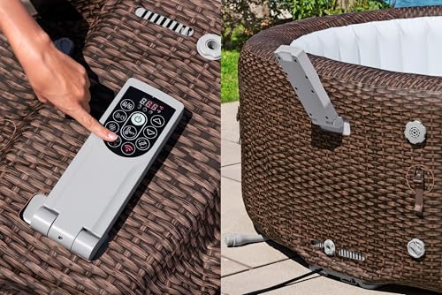 Bestway® Lay-Z-SPA® Bali AirJet™ Energiespar-Whirlpool, App-Steuerung, UltraFit™ Pumpe, Ø216x71cm, 7 Personen, Rattan Schokobraun