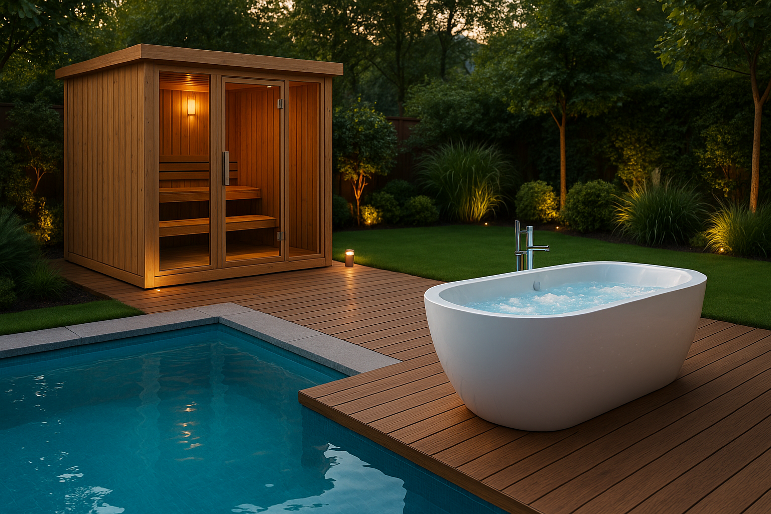 Pools, Gartensaunas & Badewannen mit Sprudelfunktion