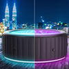 BRAST® Whirlpool MSpa Aurora 6 Personen, Ø204x70cm, LED-Beleuchtung, 138 Massagedüsen, In/Outdoor Pool, Heizung, Energiespar-Timer