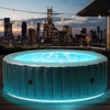 BRAST® Whirlpool MSpa Starry 6 Personen, Ø204x70cm, LED-Beleuchtung, 138 Massagedüsen, Heizung, Energiespar-Timer, Wellness Bubble Spa